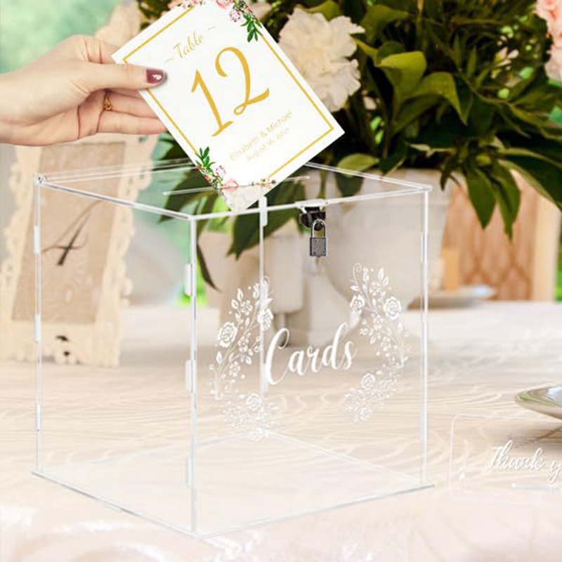 Wedding Card Box - 1pc Acrylic Wedding Card Box with