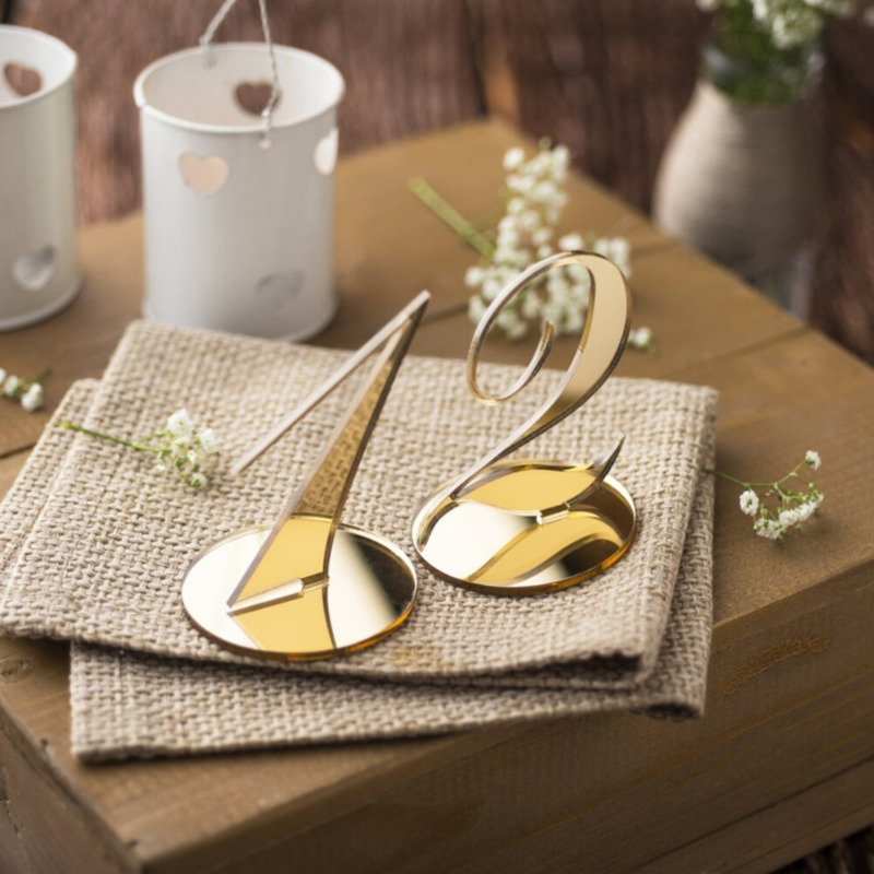 Freestanding Mirror Acrylic We - Table Number Gold review and price