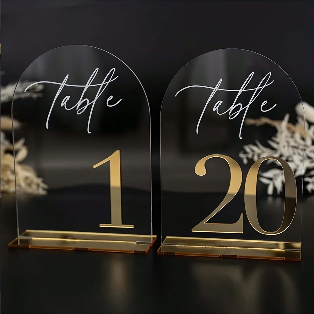 Custom 1 and 10pcs clear Acryl - Table Number Gold review and price