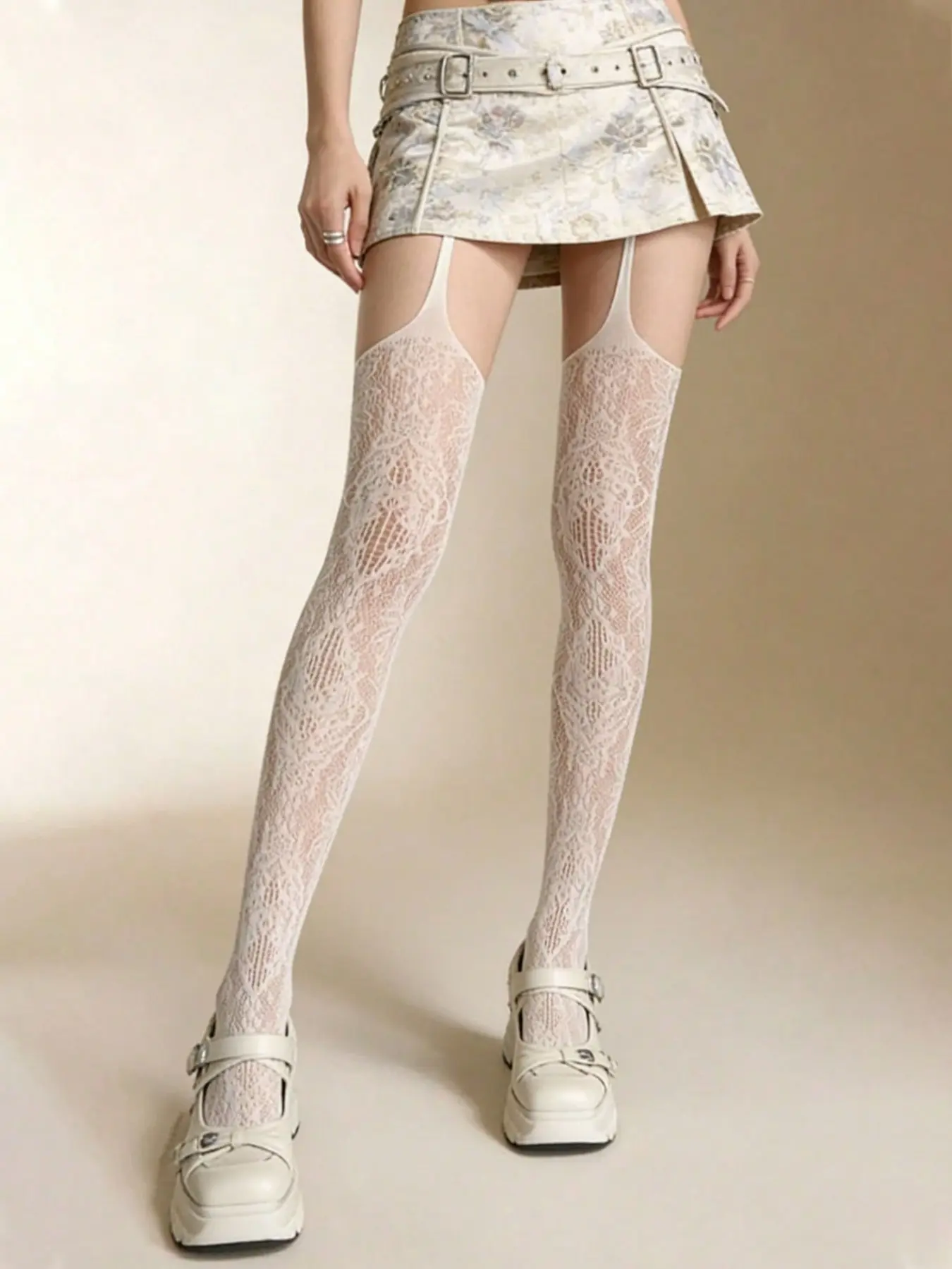 3 Pairs Floral Strappy Fishnet - Good Floral & Wedding Decor Supply review and price