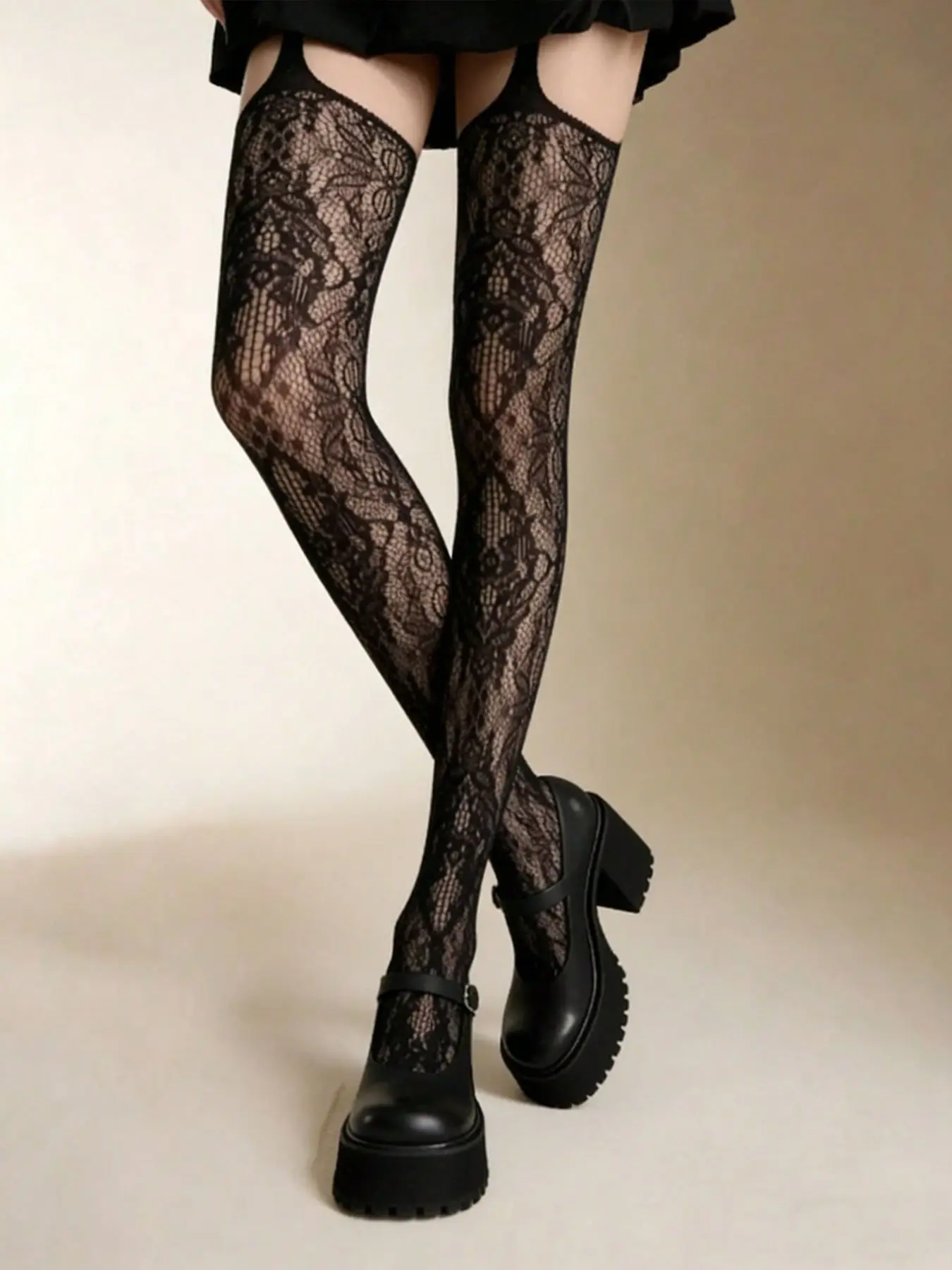 3 Pairs Floral Strappy Fishnet - Good Floral & Wedding Decor Supply review and price