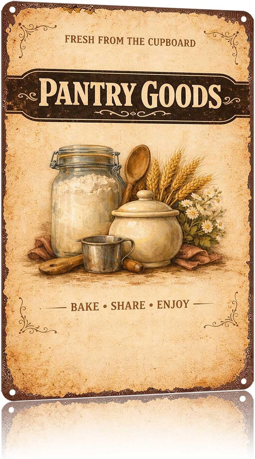Metal Sign Vintage Pantry Good - Good Floral & Wedding Decor Supply review and price